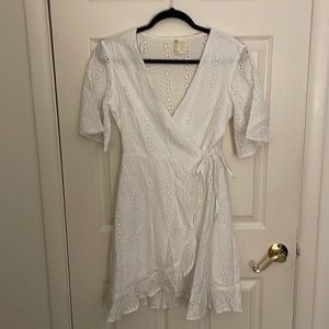 Japna Eyelet Summer Wrap Dress Sz M